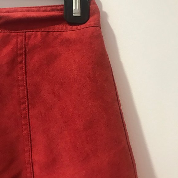 Red Suede Skirt - Picture 3 of 5